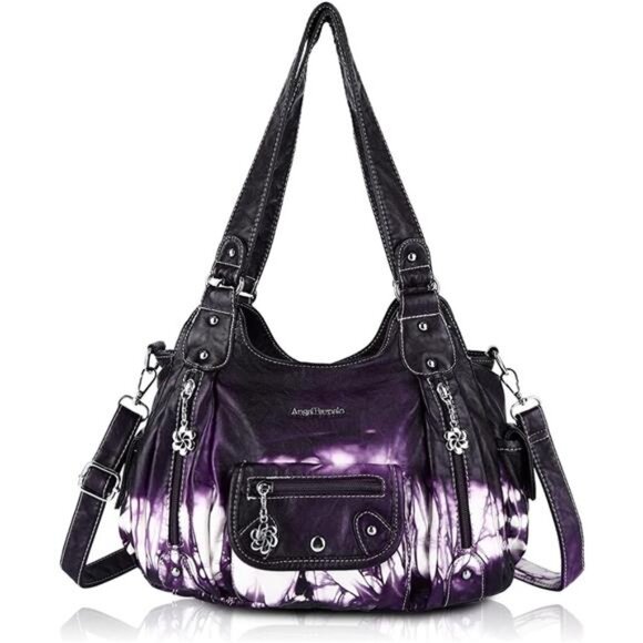 Womens Purses and Handbags PU Leather Shoulder Bag Fashion Purple